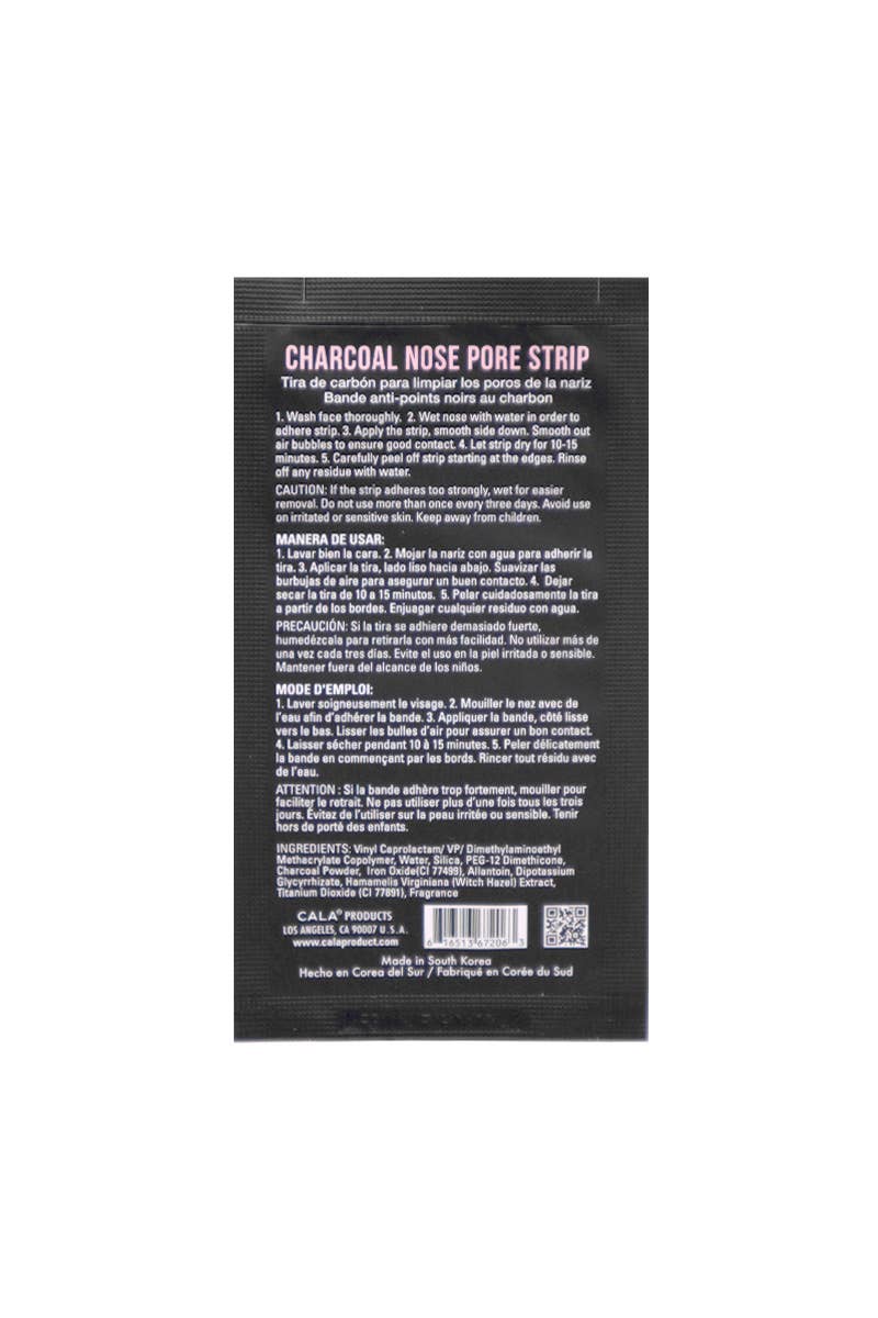CALA 67206 Charcoal 6pc Nose Pore Strips