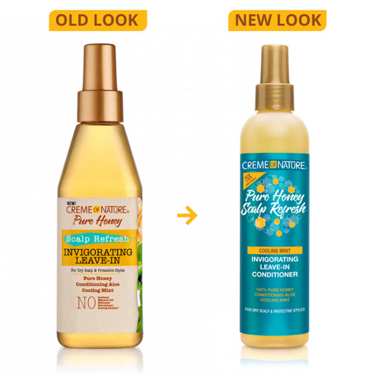Creme of Nature Pure Honey Scalp Refresh Cooling Mint Invigorating Leave-In Conditioner 8oz