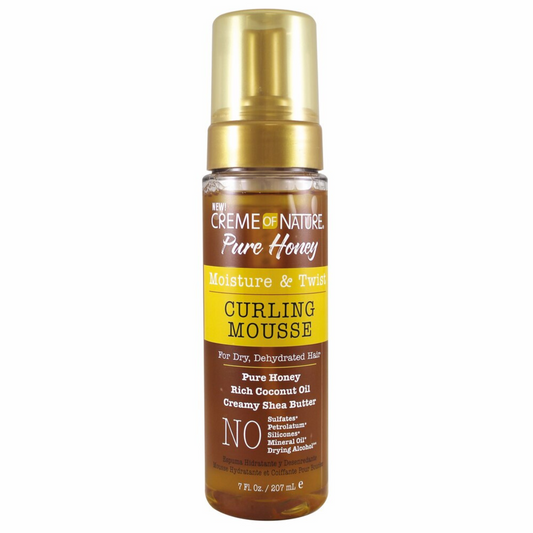 Creme of Nature , Pure Honey , Moisture & Twist Curling Mousse , For Dry Dehydrated Hair 7oz