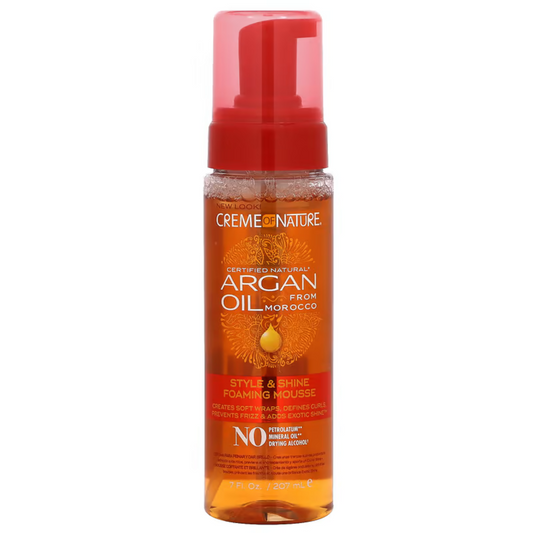 Creme of Nature, Argan Oil from Morocco, 100% Organic* Argan Oil, Style & Shine Foaming Mousse 7oz