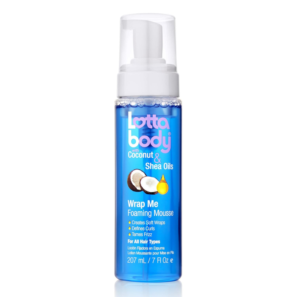 Lottabody with Coconut & Shea Oils Wrap Me Foaming Mousse For All Hair Types 7 oz