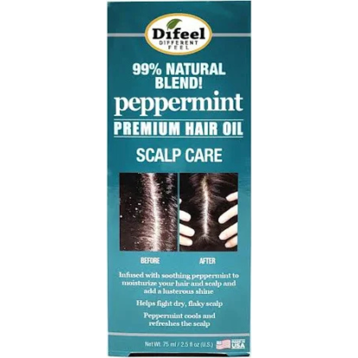 Difeel Peppermint Premium Hair Oil 2.5 Oz.