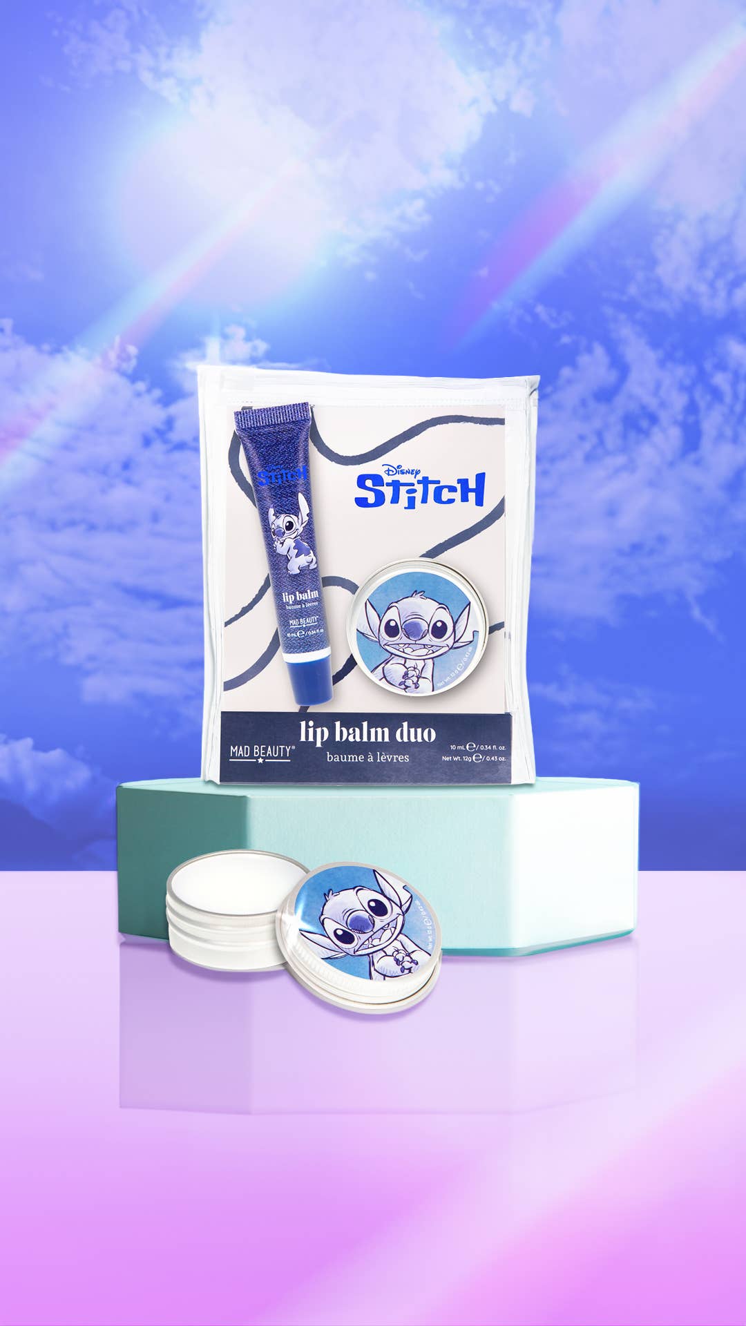 Mad Beauty Disney Stitch Denim Lip Balm Duo