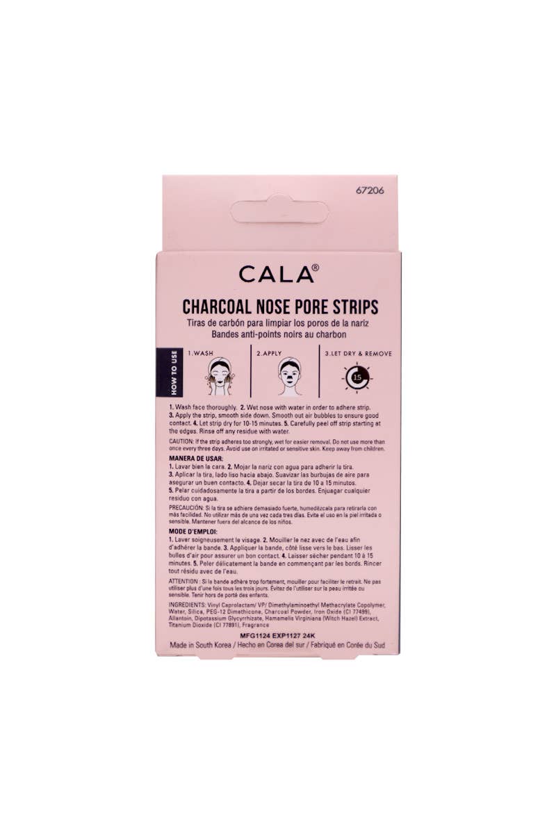 CALA 67206 Charcoal 6pc Nose Pore Strips